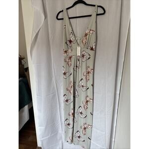 Earthbound Maxi Dress Butterfly Print Sleeveless Size XXL NWT